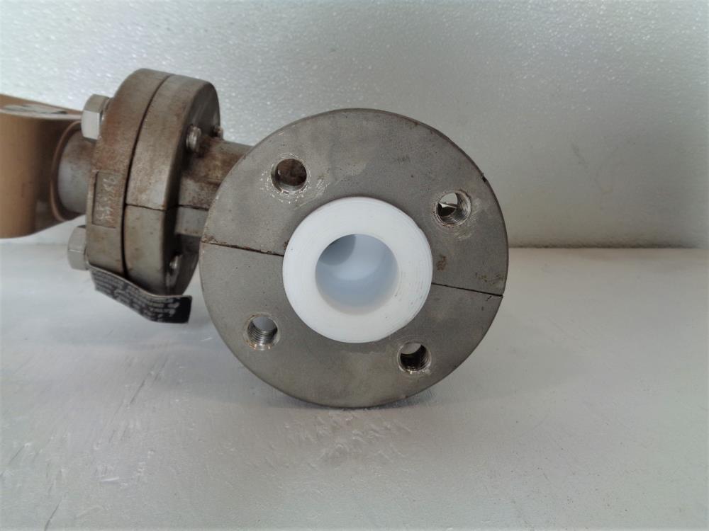 Cashco 1" 150# Control Valve, Teflon Lined, CF8, Model 521